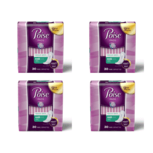 Poise Incontinence Pads for Women – 3 Drop Light Absorbency, Regular Length (120 Count)