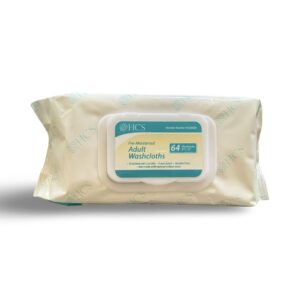 HCS Adult Washcloths with Lanolin – 8" x 12" (64 washcloths)