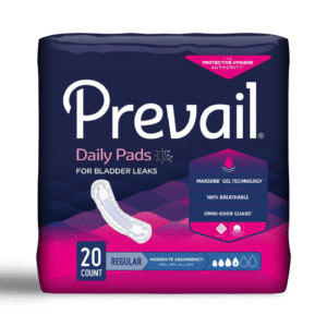 Prevail Incontinent Pad – Moderate Absorbency, Regular Length Daily Liner
