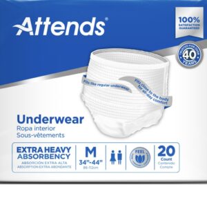 Attends Extra Heavy Absorbency Protective Underwear – Medium (34"–44")