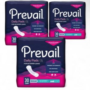Prevail Incontinent Pads for Women – Light Absorbency, Regular Length (9.25"), 90 Count