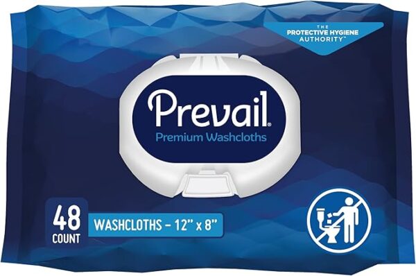 Prevail Adult Wipe or Washcloth , WW-710, 12"x 8", 48 Count