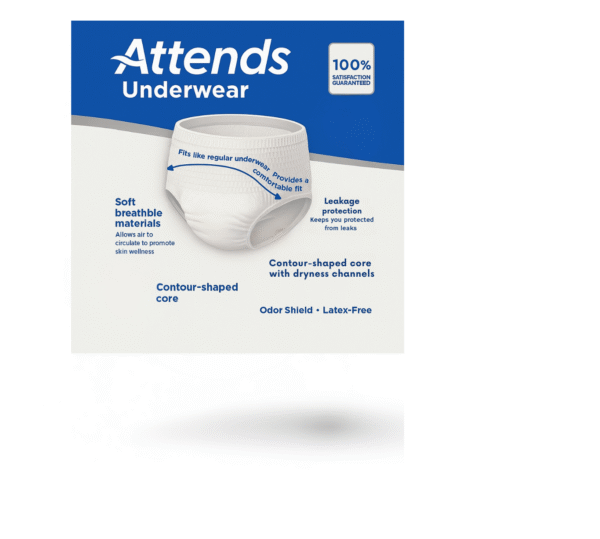 Attends Extra Heavy Absorbency Protective Underwear – Medium (34"–44") - Image 7